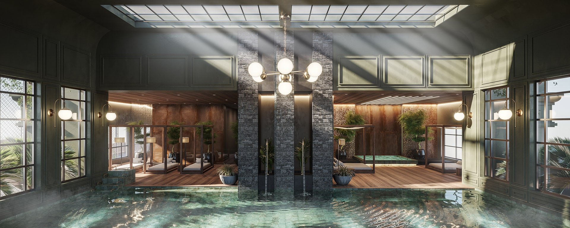 Piscina térmica do L'Atelier Concept Homes